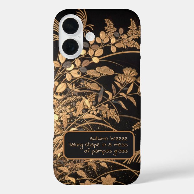 Pour iPhone 16 Coque de style japonais avec le haiku de Kigin (Verso)