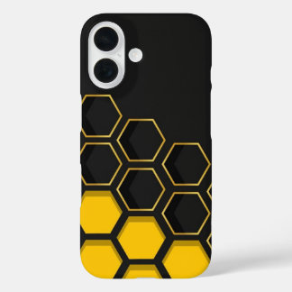 Pour iPhone 16 Coque de téléphone géométrique en nid d'abeille no
