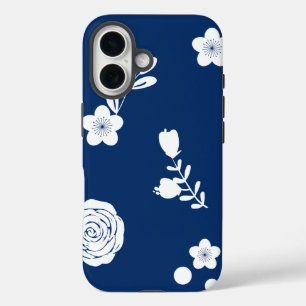 Pour iPhone 16 coque d'iphone bleu marine et blanc