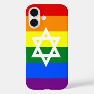 Pour iPhone 16 Coque du drapeau de la Gay Jewish Pride