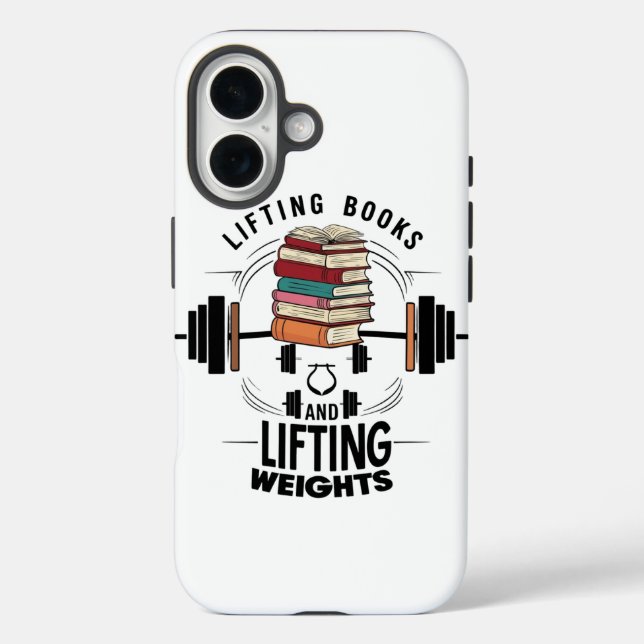 Pour iPhone 16 Coque Livres et Poids (Verso)