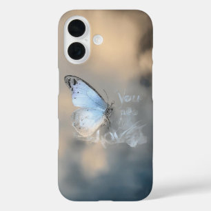 Pour iPhone 16 Coque mobile Crystal Blue Butterfly