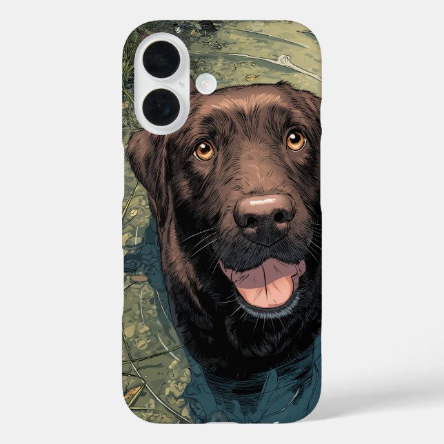 Pour iPhone 16 Douce Labrador dans une coque de téléphone Water – (Verso)