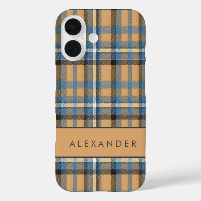 Pour iPhone 16 Élégant rétro À damiers Coque (Verso)