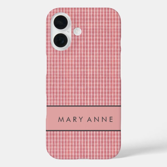 Pour iPhone 16 Élégant rétro À damiers Coque (Verso)