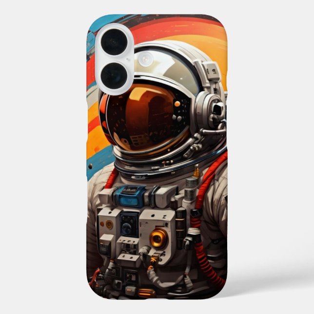 Pour iPhone 16 Escape cosmique - Coque d'astronaute rétro (Verso)