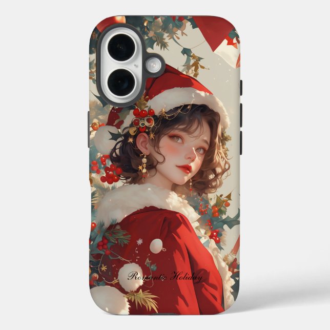 Pour iPhone 16 Fantaisie de Noël : Coque romantique et robuste po (Verso)