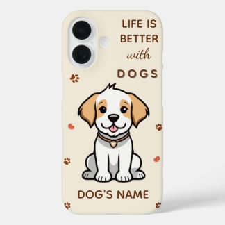 Pour iPhone 16 La vie est meilleure avec les chiens - coque iphon