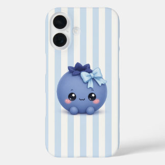Pour iPhone 16 Mignon Kawaii Myrtille sur Coque de Téléphone à Ra