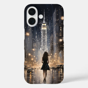 Pour iPhone 16 Nuit à New York : L'énergie de la ville. Coque