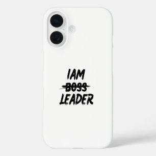 Pour iPhone 16 Personnalisation couleur coque "Iam Leader pas bos