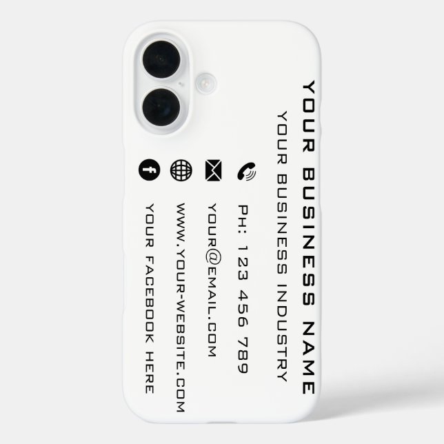 Pour iPhone 16 Personnaliser votre nom d'entreprise Info coque ip (Verso)