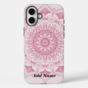Pour iPhone 16 Plus Coque Arabesque Pink Mandala