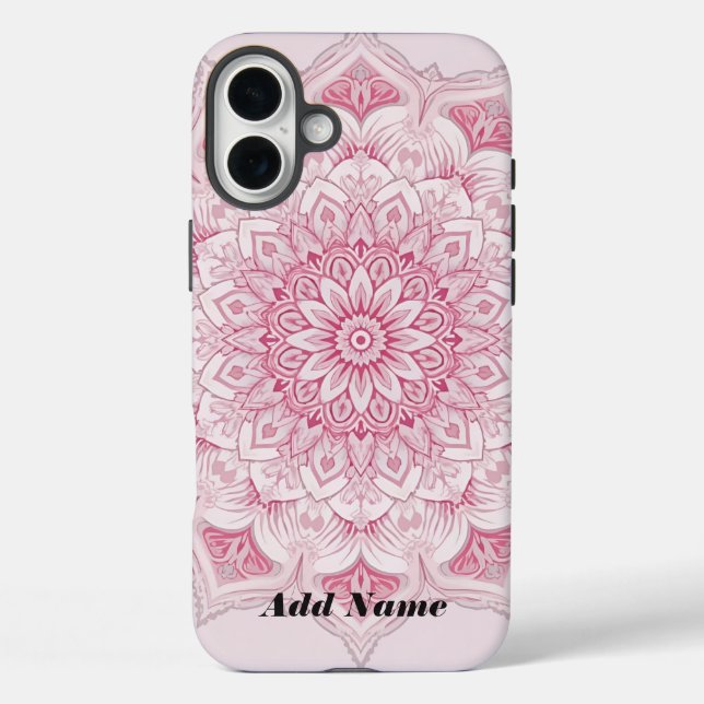 Pour iPhone 16 Plus Coque Arabesque Pink Mandala (Verso)