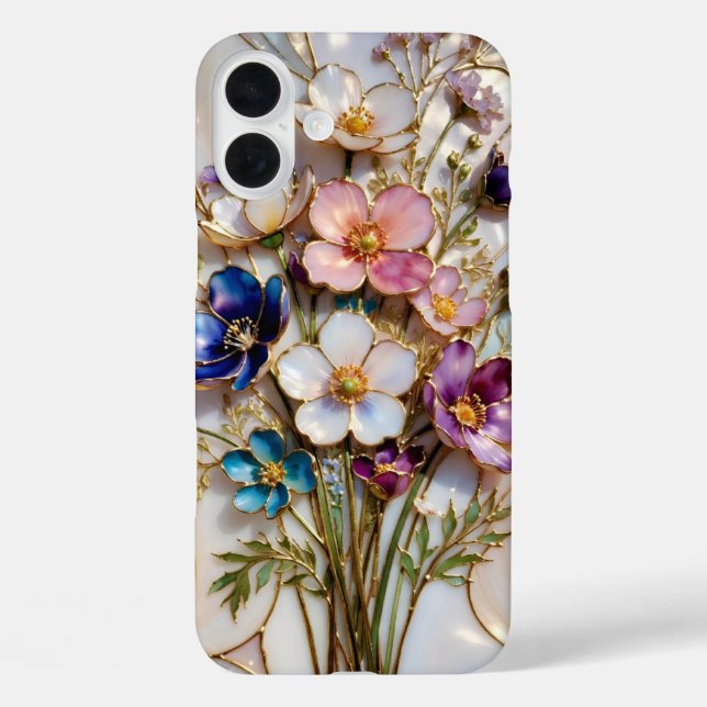 Pour iPhone 16 Plus Coque de téléphone Bouquet de fleurs sauvages Élég (Verso)