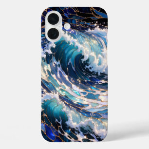 Pour iPhone 16 Plus Coque de téléphone esthétique vague d'océan sombre