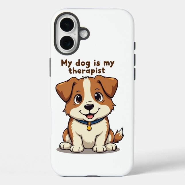 Pour iPhone 16 Plus Coque d'écouteur de chien (Verso)
