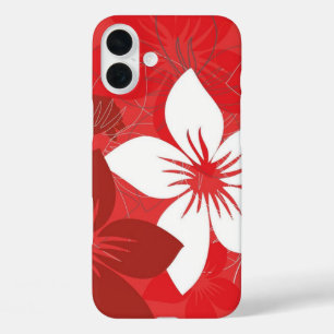 Pour iPhone 16 Plus Motif Fleur Rouge Coque-Mate Samsung Coque Galaxy
