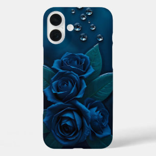Pour iPhone 16 Plus Rose de nuit bleu Coque de design Mate coque iphon