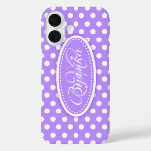 Pour iPhone 16 Polka dot nommé coque ipad violet