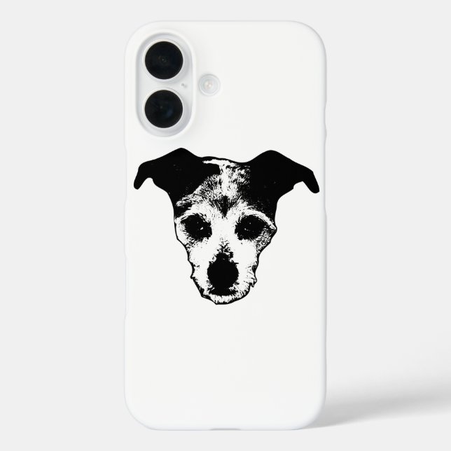 Pour iPhone 16 Terrier Mix Recherche vers Portrait Coque (Verso)