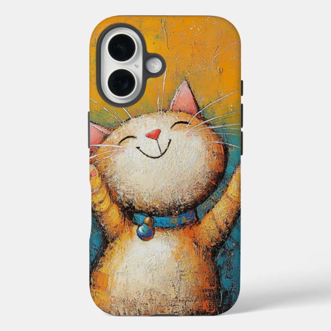 Pour iPhone 16 Whimsical Chat Phone I6 Coque (Verso)