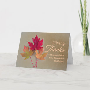 Pour la carte de remerciement du parrain Thanksgiv