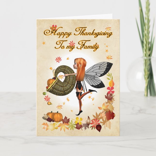 Pour la famille - Carte Thanksgiving - mignon peti (Devant)