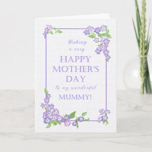 Pour la Fête de la Mère Mauve Fleurs Phlox Carte