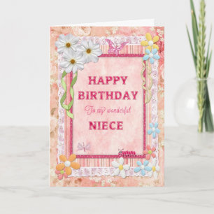 Pour la nièce, artisanat carte d'anniversaire