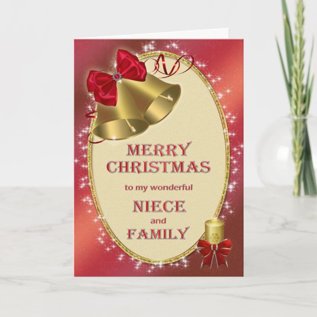 Pour la nièce et la famille, carte de Noël (Devant)