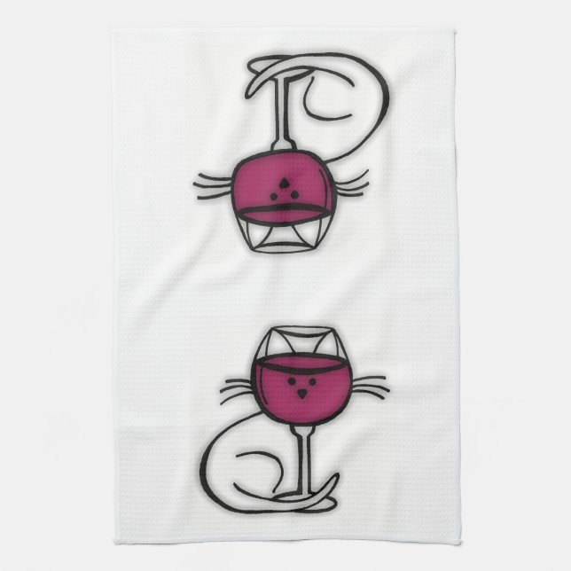 Pour l'AMOUR du vin et des chats serviette de plat (Vertical)