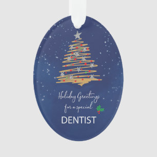 Pour l'arbre de Noël du dentiste personnalisable a