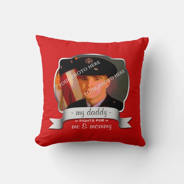 Pour le fils d'un soldat d'outre-mer - Coussin rou (Recto)