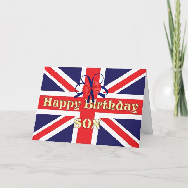 Pour le fils, une carte d'anniversaire avec un Uni (Devant)