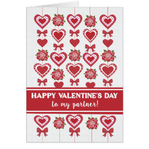 Pour le partenaire Valentine's Red Roses Hearts Bo