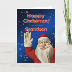 Pour le petit-fils, Père Noël ondulant la carte de