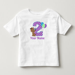 Pour Les Tous Petits 2e anniversaire fille chiot personnalisée T-shirt