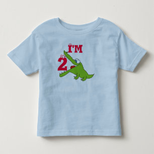 Pour Les Tous Petits 2ème T-shirt d'anniversaire d'alligator drôle,