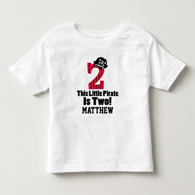Pour Les Tous Petits 2ème T-shirt mignon de partie de pirate (Devant)