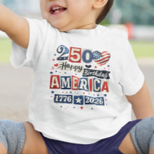 Amérique 250 Joyeux Anniversaire T-shirt | 4 juill