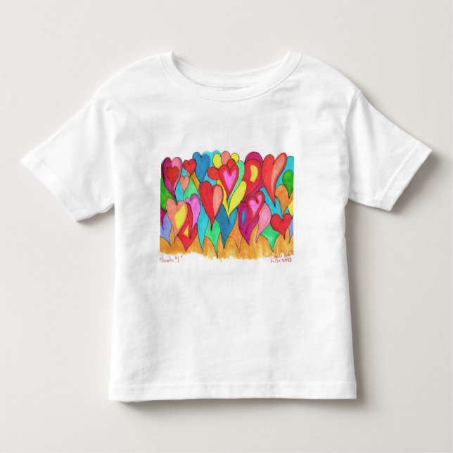 Pour Les Tous Petits Ballons de coeur sur le T-shirt 4T (Devant)