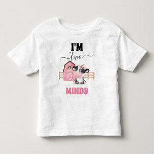 Pour Les Tous Petits Barn Cow Imprimer T-shirt 2e anniversaire