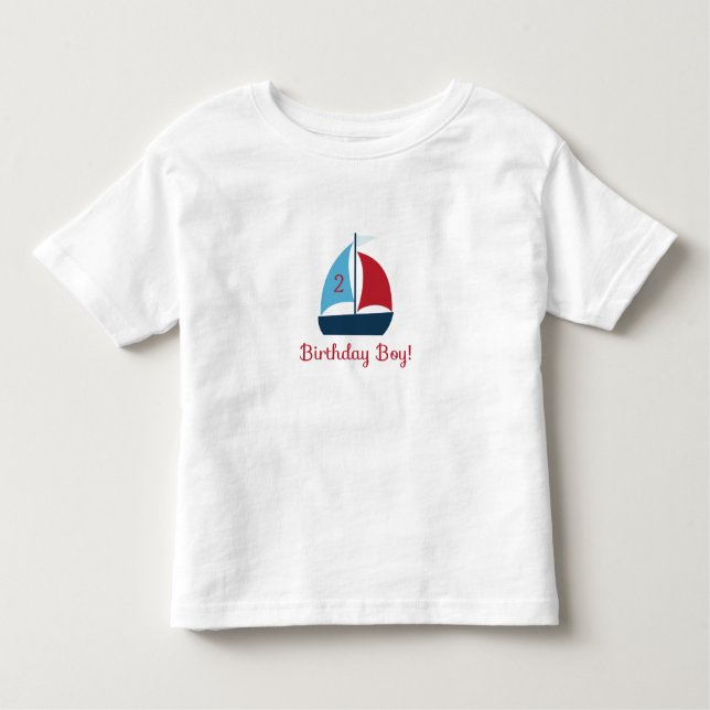 Pour Les Tous Petits Bateau à voile Anniversaire Garçon T-Shirt (Devant)