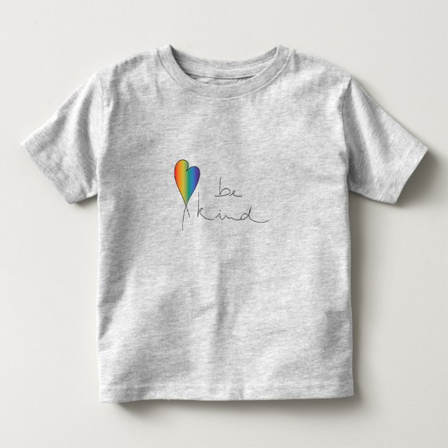 Pour Les Tous Petits Be Kind Tee, Kindness, Rainbow Heart, T-shirt (Devant)