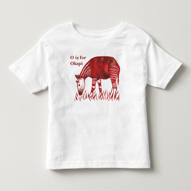 Pour Les Tous Petits Bébé d'illustration d'okapi et T-shirt des enfants (Devant)