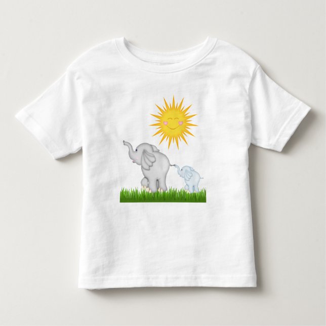Pour Les Tous Petits bébé Eléphants se promenant unisex t-shirt enfant (Devant)