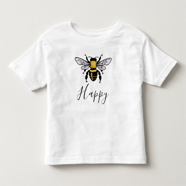 Pour Les Tous Petits Bee Happy Toddler T-Shirt (Devant)