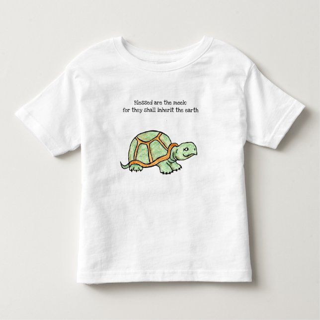 Pour Les Tous Petits Béni sont le T-shirt Meek Turtle Toddler (Devant)
