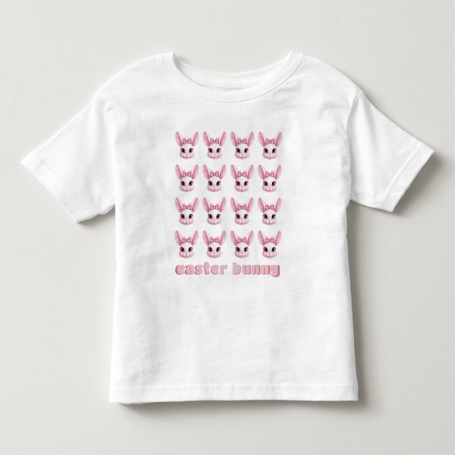 Pour Les Tous Petits Cadeau de lapin de Pâques Rose Mignon T-shirt Bébé (Devant)